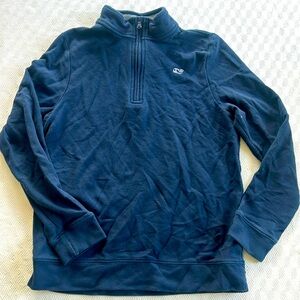 Navy half zip cotton sweater